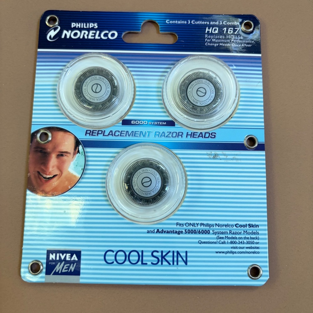 Philips Norelco HQ167 Replacement Razor Heads Cool Skin Advantage 5000 6000 NEW